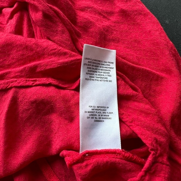 Maeve by Anthropologie Women's 3/4 Sleeve Red Blouse - Picture 6 of 7